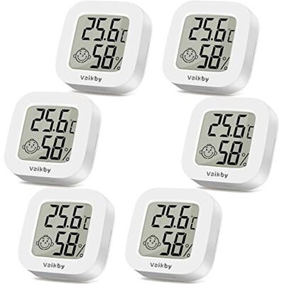 6Pack Room Thermometer Vaikby Indoor Thermometer Hygrometer Mini Digital Tempera 6Pack Room Thermometer Vaikby Indoor Thermometer Hygrometer Mini Digital Tempera