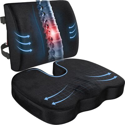 Unbranded Coccyx Orthopedic Memory Foam Seat Cushion Lumbar Back Pillow Pain Relief Unbranded Coccyx Orthopedic Memory Foam Seat Cushion Lumbar Back Pillow Pain Relief