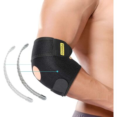 Yosoo Health Gear Elbow Brace for Tendonitis, Adjustable Elbow Support with Dual-Spring Stabiliser Yosoo Health Gear Elbow Brace for Tendonitis, Adjustable Elbow Support with Dual-Spring Stabiliser