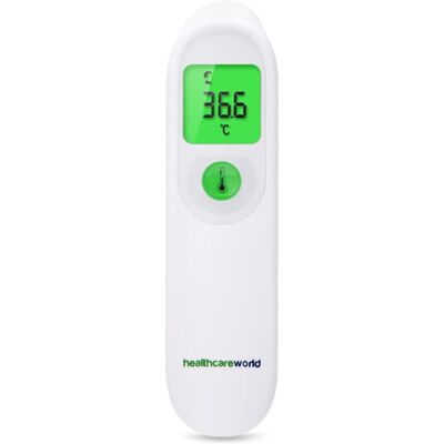 Healthcare World Infrared Digital Thermometer Non Contact, Fast & Accurate for Kids & Adults Healthcare World Infrared Digital Thermometer Non Contact, Fast & Accurate for Kids & Adults