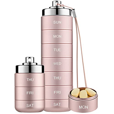 Kopinma Metal Pill Organizer Weekly,Stackable Waterproof Travel Box,Pill Case Container, Kopinma Metal Pill Organizer Weekly,Stackable Waterproof Travel Box,Pill Case Container,