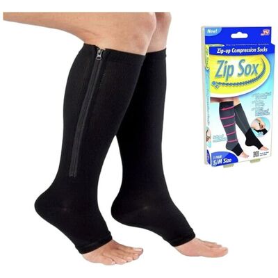 Unbranded Zip Sox Pair Of Zip-Up Compression Socks Soft & Comfortable Enhance Blood Ci Unbranded Zip Sox Pair Of Zip-Up Compression Socks Soft & Comfortable Enhance Blood Ci