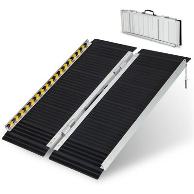 Costway 3FT Portable Aluminum Wheelchair Ramp Threshold Ramp With Transition Plate Costway 3FT Portable Aluminum Wheelchair Ramp Threshold Ramp With Transition Plate