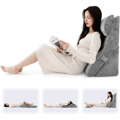 Costway 3 pcs Wedge Pillow Set Triangle Pillow for Post-surgery Ergonomic Pillow Costway 3 pcs Wedge Pillow Set Triangle Pillow for Post-surgery Ergonomic Pillow