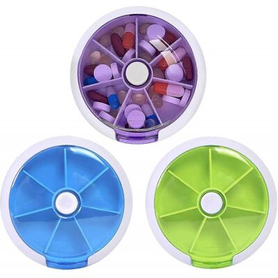 Unbranded Weekly Pill Organizer Box, Pill Box 3 7 Days Pill Dispenser, Button Rotary Pill Unbranded Weekly Pill Organizer Box, Pill Box 3 7 Days Pill Dispenser, Button Rotary Pill