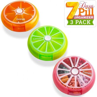 Unbranded Daily Pill Organizer - (Pack of 3) Unbranded Daily Pill Organizer - (Pack of 3)