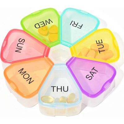 Unbranded (As show, One size) Portable Weekly Pill Organizer, Premium Easy Open 7 Day Pill Unbranded (As show, One size) Portable Weekly Pill Organizer, Premium Easy Open 7 Day Pill