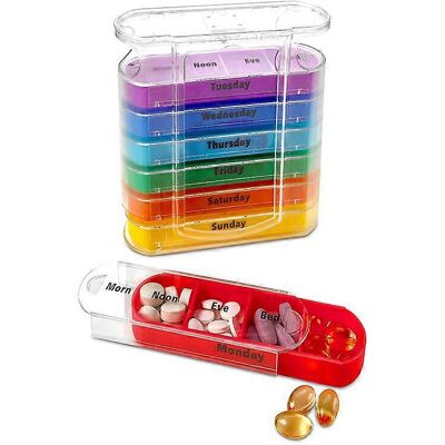 Unbranded (As show, One size) Weekly Pill Dispenser, Twice a Day, 1 Dispenser with AM/PM S Unbranded (As show, One size) Weekly Pill Dispenser, Twice a Day, 1 Dispenser with AM/PM S