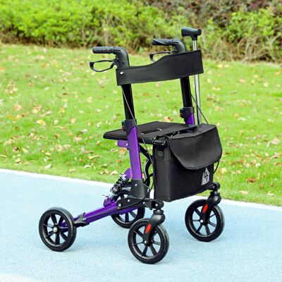 HOMCOM - Folding Rollator Walker - Seat - Purple HOMCOM - Folding Rollator Walker - Seat - Purple