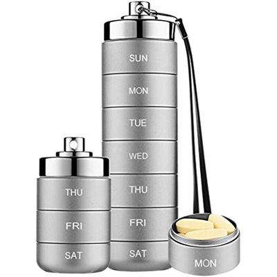 Unbranded Metal Pill Organizer Weekly,Stackable Waterproof Travel Box,Pill Case Container, Unbranded Metal Pill Organizer Weekly,Stackable Waterproof Travel Box,Pill Case Container,