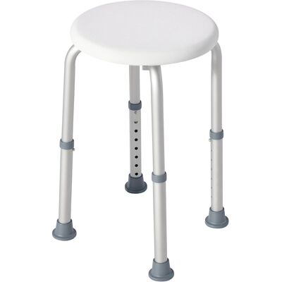 HOMCOM Shower Chair, Adjustable Height Shower Stool with Aluminium Frame and Non HOMCOM Shower Chair, Adjustable Height Shower Stool with Aluminium Frame and Non