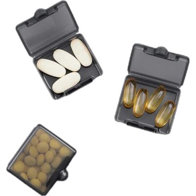 STOYOTU (Black-3pcs) 3 Pcs Portable Small Pill Box Daily Mini Pill Organizer Travel Pock STOYOTU (Black-3pcs) 3 Pcs Portable Small Pill Box Daily Mini Pill Organizer Travel Pock