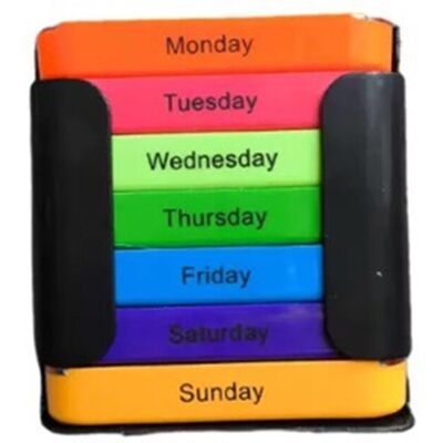STOYOTU (Black) Weekly 28-Grid Pill Box Medication Organizer 7-Day Pill Organizer Portab STOYOTU (Black) Weekly 28-Grid Pill Box Medication Organizer 7-Day Pill Organizer Portab