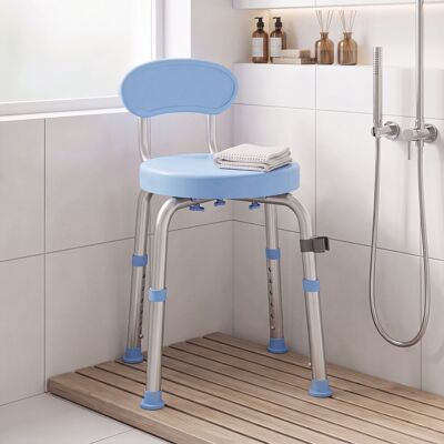 HOMCOM 360 Swivel Shower Stool, Rotating Shower Chair with Aluminium Frame HOMCOM 360 Swivel Shower Stool, Rotating Shower Chair with Aluminium Frame