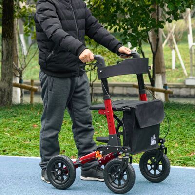 HOMCOM Lightweight Walking Frame with Adjustable Handle, Red HOMCOM Lightweight Walking Frame with Adjustable Handle, Red