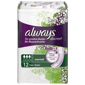 Always Discreet Sensitive Bladder Incontinence Pads Normal Odour Lock Pack of 12 Always Discreet Sensitive Bladder Incontinence Pads Normal Odour Lock Pack of 12