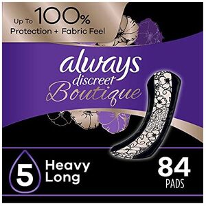 Always Discreet Boutique Incontinence Pads, Heavy Absorbency, Long Length, 84 Co Always Discreet Boutique Incontinence Pads, Heavy Absorbency, Long Length, 84 Co