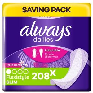 Always Dailies Panty Liners, Flexistyle, Slim, 208 Liners (26 x 8 Packs), SAVING Always Dailies Panty Liners, Flexistyle, Slim, 208 Liners (26 x 8 Packs), SAVING