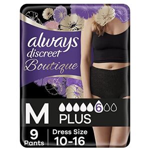 Always Discreet Boutique Incontinence Pants Women, Medium, Plus, Pack of 9 Always Discreet Boutique Incontinence Pants Women, Medium, Plus, Pack of 9
