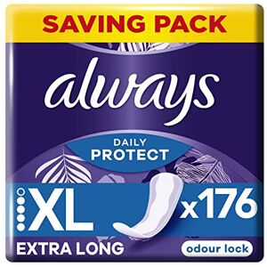 Always Dailies Panty Liners For Women, Daily Protect, Long Plus, 176 Liners (44 x 4 Pac Always Dailies Panty Liners For Women, Daily Protect, Long Plus, 176 Liners (44 x 4 Pac