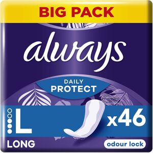 Always Daily Protect Long Panty Liners, Odour Lock, 4x46 Count, Comfortable with Absorb Always Daily Protect Long Panty Liners, Odour Lock, 4x46 Count, Comfortable with Absorb
