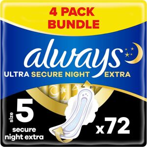 Always Ultra Sanitary Towels/Pads with Wings, Secure Night Extra Size 5, Ultra T Always Ultra Sanitary Towels/Pads with Wings, Secure Night Extra Size 5, Ultra T