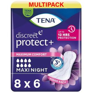 48 x Tena Lady Discreet Maxi Night Incontinence Pads for Women, 8 Packs of 6, wi 48 x Tena Lady Discreet Maxi Night Incontinence Pads for Women, 8 Packs of 6, wi