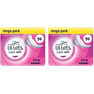 Lil-Lets Super Soft Ultra Thin Period Pads-96 Count, Long Absorbency, with Wings Lil-Lets Super Soft Ultra Thin Period Pads-96 Count, Long Absorbency, with Wings