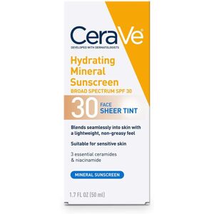 CeraVe Tinted Sunscreen with SPF 30 Hydrating Mineral Sunscreen With Zinc Oxid CeraVe Tinted Sunscreen with SPF 30 Hydrating Mineral Sunscreen With Zinc Oxid
