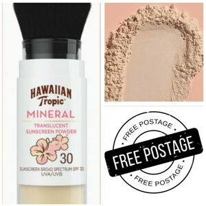 Hawaiian Tropic Mineral Translucent SPF 30 Powder Brush for Matte Finish, Broad- Hawaiian Tropic Mineral Translucent SPF 30 Powder Brush for Matte Finish, Broad-