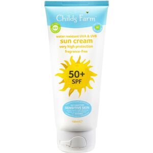 Childs Farm Kids and Baby Sun Cream SPF 50plus Water Resistant UVA UVB Very High Childs Farm Kids and Baby Sun Cream SPF 50plus Water Resistant UVA UVB Very High