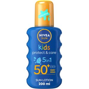 NIVEA Sun Kids Protect & Care SPF 50+ Coloured Spray (200ml), Sunscreen Protects Delic NIVEA Sun Kids Protect & Care SPF 50+ Coloured Spray (200ml), Sunscreen Protects Delic