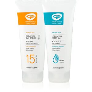 Green People Edelweiss SPF15 Sun Cream & After Sun Bundle 2 x 200ml Natural, Organic Sunscr Green People Edelweiss SPF15 Sun Cream & After Sun Bundle 2 x 200ml Natural, Organic Sunscr