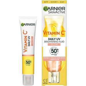 Garnier Vitamin C Daily UV Brightening Fluid Sheer Glow, SPF50+, Prevents + Corr Garnier Vitamin C Daily UV Brightening Fluid Sheer Glow, SPF50+, Prevents + Corr