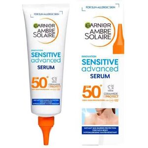 3 x Garnier Ambre Solaire Sensitive Advanced SPF50+ Face & Body Serum 125ml 3 x Garnier Ambre Solaire Sensitive Advanced SPF50+ Face & Body Serum 125ml