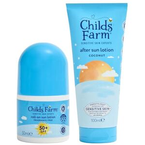 Childs Farm Sun Lotion Roll-On SPF 50+ 50ml & After Sun Lotion 100ml Childs Farm Sun Lotion Roll-On SPF 50+ 50ml & After Sun Lotion 100ml