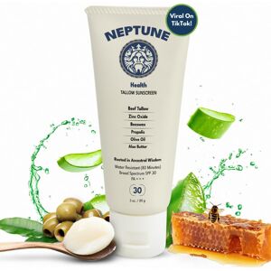 Neptune Health Neptune Non-Toxic Sunscreen - Grass Fed Beef Tallow Zinc Oxide Mineral Based Su Neptune Health Neptune Non-Toxic Sunscreen - Grass Fed Beef Tallow Zinc Oxide Mineral Based Su