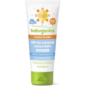 Babyganics SPF 50 Mineral Sunscreen Lotion Sheer Blend UVA UVB Protection Oct Babyganics SPF 50 Mineral Sunscreen Lotion Sheer Blend UVA UVB Protection Oct
