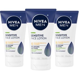 NIVEA MEN Sensitive Face Lotion with SPF 15 Broad Spectrum Sunscreen 3 Pack of 2 NIVEA MEN Sensitive Face Lotion with SPF 15 Broad Spectrum Sunscreen 3 Pack of 2