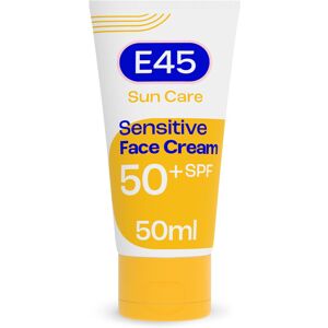 E45 SPF50+ Sensitive Sun Cream for Face with Hyaluronic Acid - UVA and UVB Prote E45 SPF50+ Sensitive Sun Cream for Face with Hyaluronic Acid - UVA and UVB Prote
