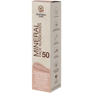 Australian Gold Mineral Face Sunscreen SPF 50 Tinted Fair to Light Fragrance Fre Australian Gold Mineral Face Sunscreen SPF 50 Tinted Fair to Light Fragrance Fre