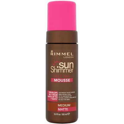 Rimmel Sunshimmer Self Tan Mousse, Medium Matte Rimmel Sunshimmer Self Tan Mousse, Medium Matte