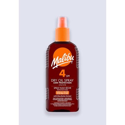 Malibu Dry Oil Spray Low Protection Very Water Resistant SPF 4 200ml Malibu Dry Oil Spray Low Protection Very Water Resistant SPF 4 200ml