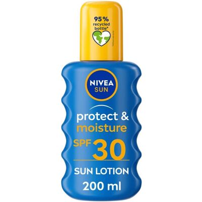 NIVEA Sun Protect & Moisture Sun Spray SPF30 (200 ml), Moisturising Suncream Spr NIVEA Sun Protect & Moisture Sun Spray SPF30 (200 ml), Moisturising Suncream Spr