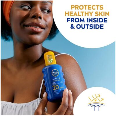 NIVEA SUN Protect Moisture Sun Spray SPF 20 200 ml Sun Cream with Vitamin E Pro NIVEA SUN Protect Moisture Sun Spray SPF 20 200 ml Sun Cream with Vitamin E Pro