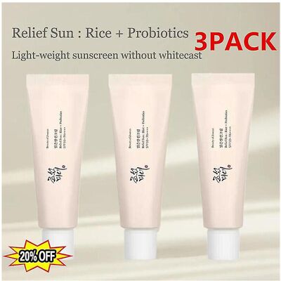 Unbranded 3pcs Rice Sunscreen Probiotics 50ml - Lightweight, Non-Greasy Broad-Spectrum UV Unbranded 3pcs Rice Sunscreen Probiotics 50ml - Lightweight, Non-Greasy Broad-Spectrum UV