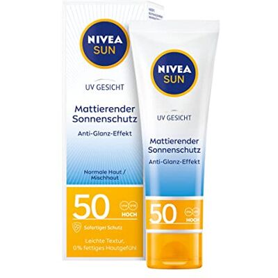 NIVEA SUN Face Sun Cream Frosted Sun Protection SPF 50 Tube 50ml NIVEA SUN Face Sun Cream Frosted Sun Protection SPF 50 Tube 50ml