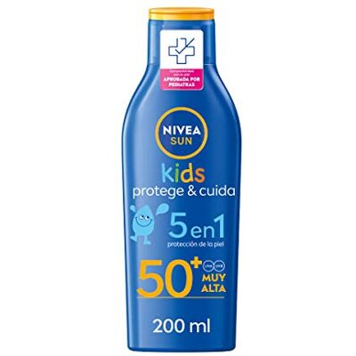 NIVEA Kids Protect & Care FP50+ Sun Milk (1 x 200 ml), Water Resistant Children's Suns NIVEA Kids Protect & Care FP50+ Sun Milk (1 x 200 ml), Water Resistant Children's Suns