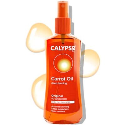 Calypso Original Carrot Oil No SPF Accelerates tanning No Self tan 200ml Calypso Original Carrot Oil No SPF Accelerates tanning No Self tan 200ml