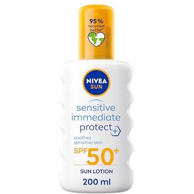 NIVEA SUN Protect Sensitive Sun Spray SPF50, Aloe Vera, 200 ml NIVEA SUN Protect Sensitive Sun Spray SPF50, Aloe Vera, 200 ml